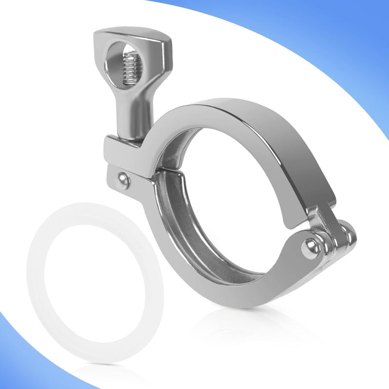 JMCOLMT Single Pin Tri Clamp 5 Pcs Heavy Duty Ferrule TC 2 Inch Stainless Steel 304 with Silicone Gaskets - Image 2